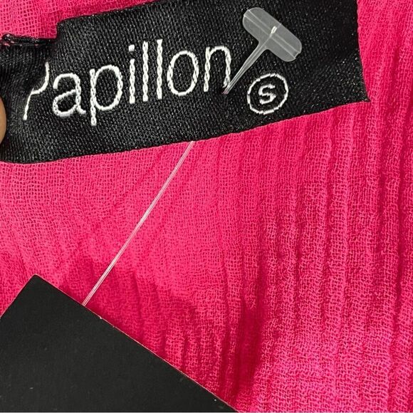 Papillon v-neck Pink midi Dress with straps - Picture 11 of 14